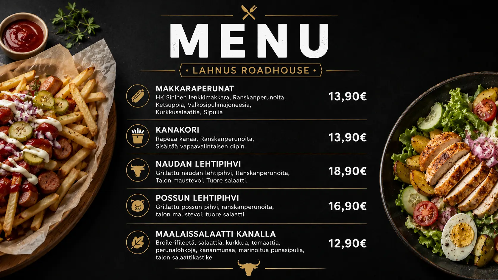 Lahnus RoadHouse menu
